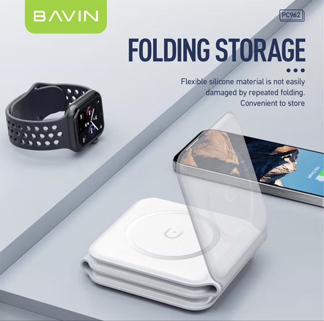BAVIN 3in1 wireless charger (Category: Chargers) located in Manila. Submitted by shaddie (Listing ID 1455395877, Image 3). Description: Never use 💯 Authentic .