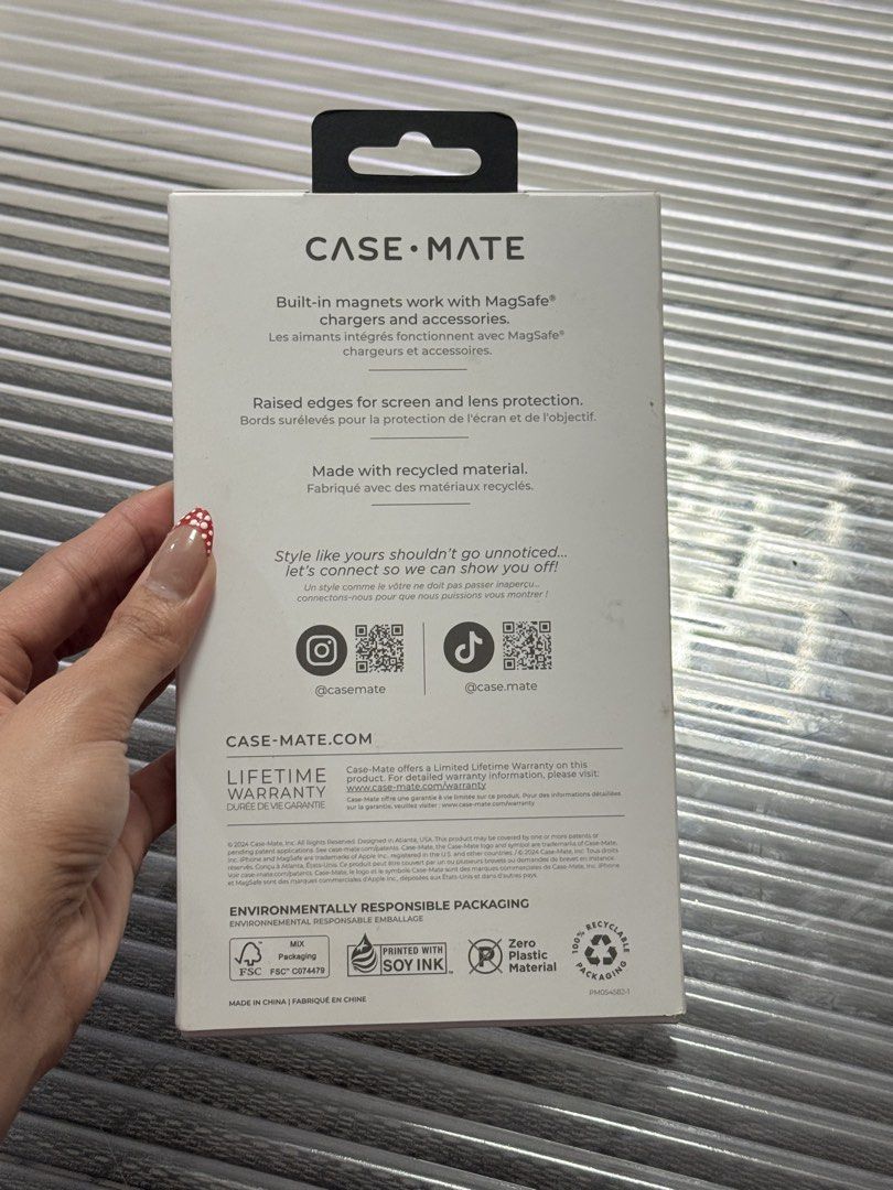 Casemate Case for 16 Pro Max (Category: Cases & Sleeves) located in Quezon City. Submitted by eliii711 (Listing ID 1455392109, Image 2). Description: Guaranteed authentic, with box. Slightly yellowish on the sides but not really noticeable. Negotiable for sure buyer. Loc: Fairview, QC.