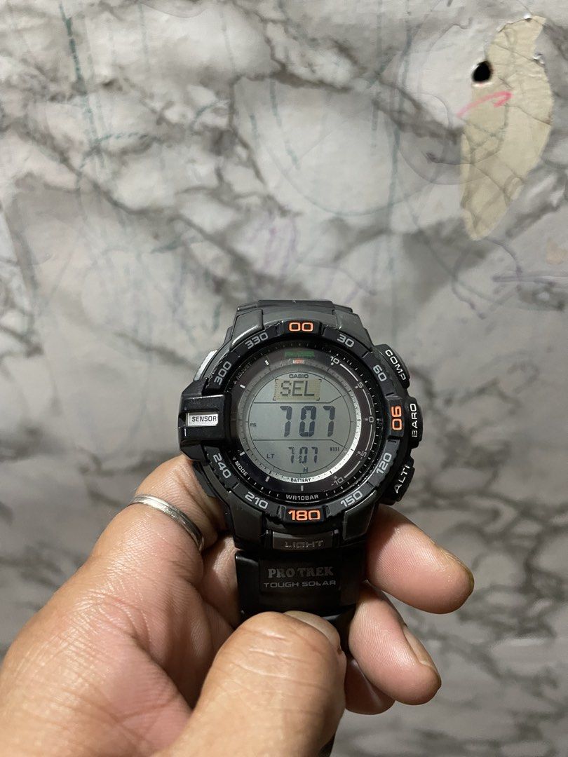 CASIO PROTREK (Category: Men's Watches) located in Manila. Submitted by tresurehunta (Listing ID 1455419220, Image 2). Description: Charging Solar minor issue Scratch at backcase 9/10 condition located At Quezon city.