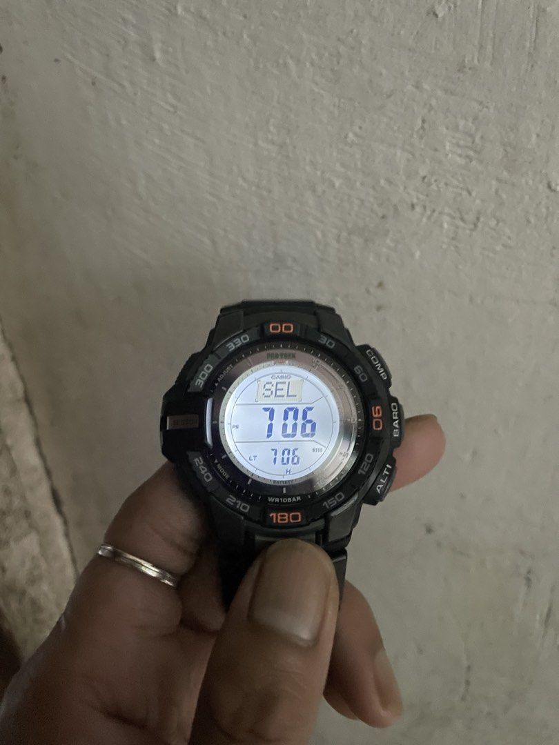 CASIO PROTREK (Category: Men's Watches) located in Manila. Submitted by tresurehunta (Listing ID 1455419220, Image 1). Description: Charging Solar minor issue Scratch at backcase 9/10 condition located At Quezon city.