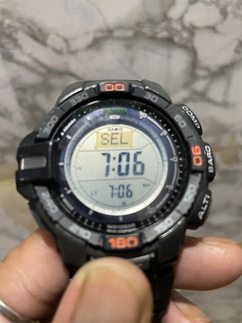 CASIO PROTREK (Category: Men's Watches) located in Manila. Submitted by tresurehunta (Listing ID 1455419220, Image 3). Description: Charging Solar minor issue Scratch at backcase 9/10 condition located At Quezon city.