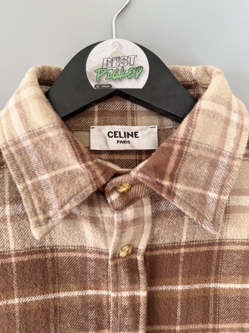 Celine paris flannel crop (Category: Coats, Jackets and Outerwear) located in Cebu City. Submitted by bestpicked (Listing ID 1455407750, Image 3). Description: Excellent condition Size small on tag Dimension 21x20 inches No issue Location- Cebu City We ship nationwide Mod payment - Bank transfer/Gcash.