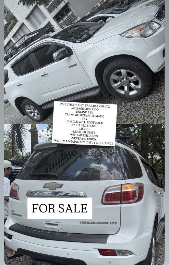 Chevrolet 2016 trailblazer ltz 4x4 Auto (Category: Used Cars) located in Manila. Submitted by jaredl11 (Listing ID 1455436916, Image 1). Description: 2016 Trailblazer Ltz 4x4 With roofrack OFF 40,000 if roofrack not included Rack Price (75,000).