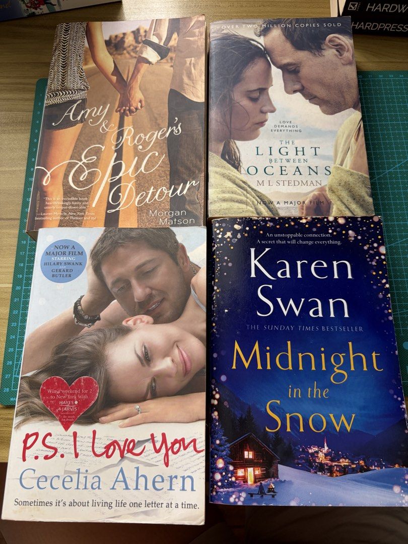 Classics Bundle (Category: Storybooks) located in Manila. Submitted by cairoscute (Listing ID 1455354140, Image 1). Description: SOLD AS SET ONLY!! Condition posted on pics. tanning, foxing, dirt,etc PS I LOVE YOU - Cecelia Ahern MIDNIGHT IN THE SNOW - Karen Swan THE LIGHT BETWEEN OCEANS - ML Stedman AMY AND ROGER’S EPIC DETOUR - Morgan Matson.