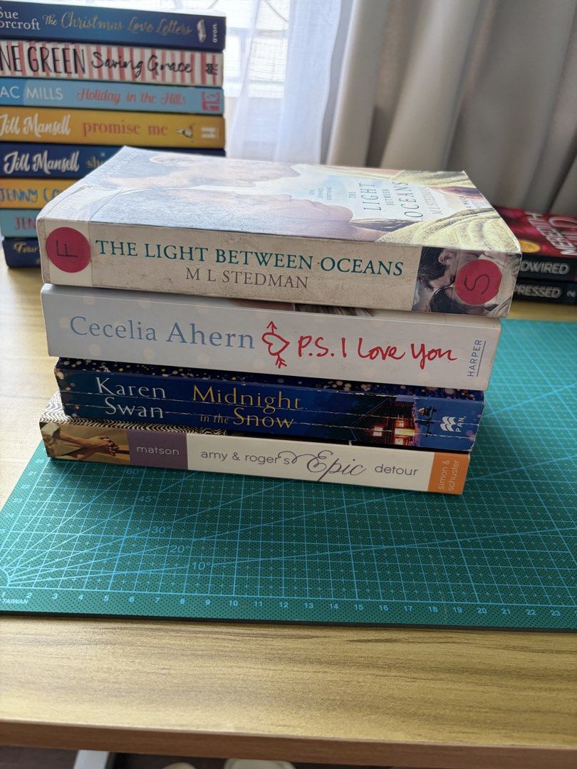 Classics Bundle (Category: Storybooks) located in Manila. Submitted by cairoscute (Listing ID 1455354140, Image 3). Description: SOLD AS SET ONLY!! Condition posted on pics. tanning, foxing, dirt,etc PS I LOVE YOU - Cecelia Ahern MIDNIGHT IN THE SNOW - Karen Swan THE LIGHT BETWEEN OCEANS - ML Stedman AMY AND ROGER’S EPIC DETOUR - Morgan Matson.