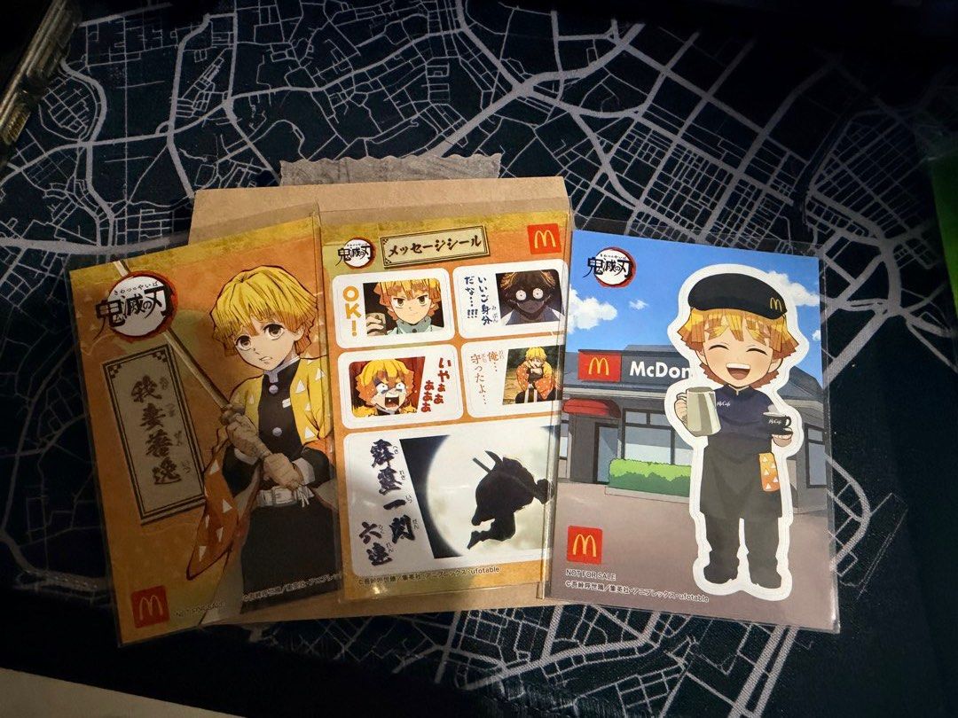 Demon Slayer Mcdo Sticker (SET OF 5) (Category: Character Goods) located in Marikina City. Submitted by karacojp (Listing ID 1455481291, Image 1). Description: SOLD AS SET OF 5..