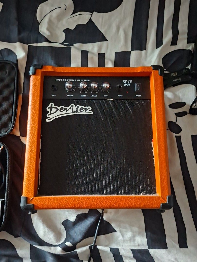 Deviser TB-15 Bass Integrated Amplifier (Category: Musical Instruments) located in Santa Rosa. Submitted by notmar10 (Listing ID 1455480029, Image 1). Description: - Orange 15W bass amplifier - Controls: Volume, Treble, Middle, Bass - Headphone jack for silent practice - Ideal for practice sessions or small gigs - In working condition - 1000 last price - Prefer meetup within Laguna.