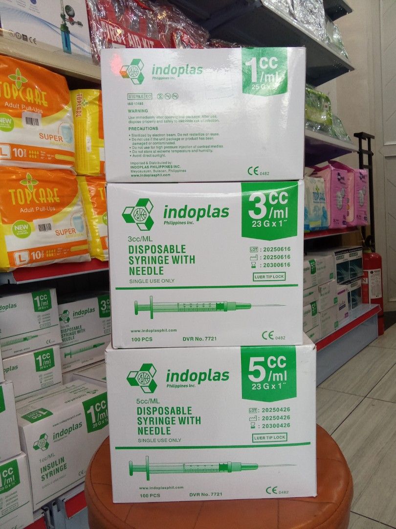 DISPOSABLE SYRINGE WITH NEEDLE AVAILABLE IN 1CC, 3CC AND 5CC (Category: Medical Supplies & Tools) located in Quezon City. Submitted by dxsshop002 (Listing ID 1455372088, Image 1). Description: .