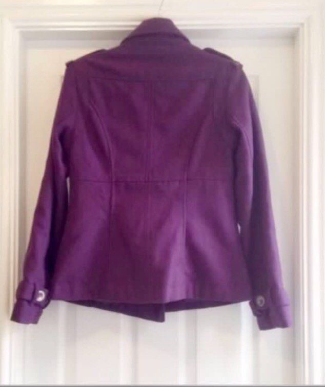 Dorothy Perkins Purple Jacket Coat (Category: Coats, Jackets and Outerwear) located in Marikina City. Submitted by theconstantdeclutterer (Listing ID 1455457799, Image 2). Description: Imported purple Dorothy Perkins from London. Medium. With lining. Fabric is wool and polyester. Ideal for international travel or cold weather. Old stock and unused. Worth 6,500 if converted. Sacrifice sale. Order now! .