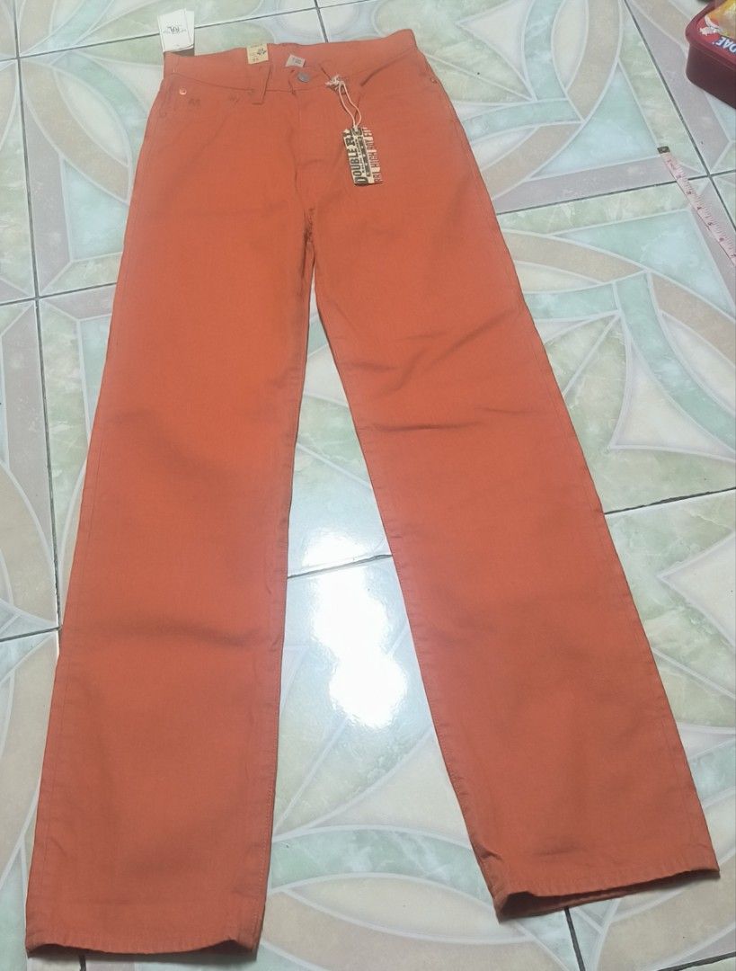 Double RL Orange High Fit Jeans Size 25 (Category: Jeans) located in Manila. Submitted by itsmelawrence (Listing ID 1455439563, Image 2). Description: - Brand new Double RL orange jeans - Size: 25 x42 length 7.5 hem - Fit: High fit, relaxed - Origin: Made in Mexico - Condition: Brand new with tags attached - Style: Cool color and relaxed style.