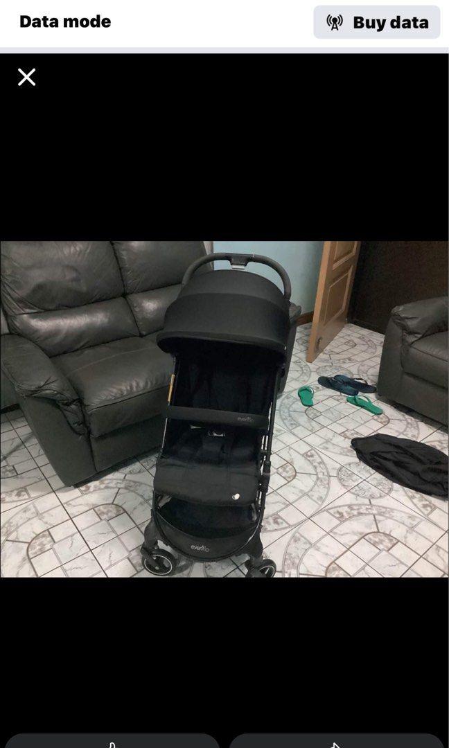 Evenflo Stroller - Black Super lightweight travel stroller (Category: Strollers) located in Manila. Submitted by purgeout (Listing ID 1455324432, Image 3). Description: - Super lightweight travel stroller - Pilot model, black color - Folds compactly with one hand - Easy to maneuver - Simple to store - Ideal for outings and day tripsBlack stroller, gently used - Easy to fold and maneuver for convenience - Canopy provides sun protection for your li