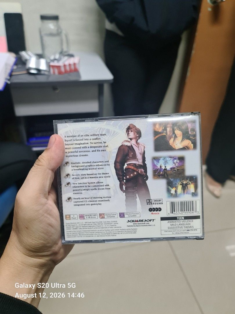 Final Fantasy VIII Black Label (PlayStation 1) (Category: PlayStation) located in Manila. Submitted by kingmcvie (Listing ID 1455406807, Image 2). Description: - Classic RPG for PlayStation 1 -Complete in Box with manual - Features the epic story of Squall Leonhart and friends - Disc and original case included - Essential for Final Fantasy fans - Own a piece of gaming history.