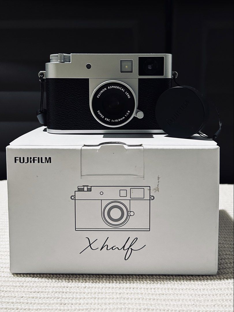 Fujifilm X Half Silver (Category: Cameras) located in Baguio. Submitted by ninacyrille (Listing ID 1455464238, Image 3). Description: A half-frame film camera. It is compact and stylish point-and-shoot. It features film simulation modes and film camera modes – perfect if you love the experience of film without the cost of developing rolls. ✨🩶 condition: 9.5/10 well maintained and carefully used no issues, fully functional inclusions: original bo