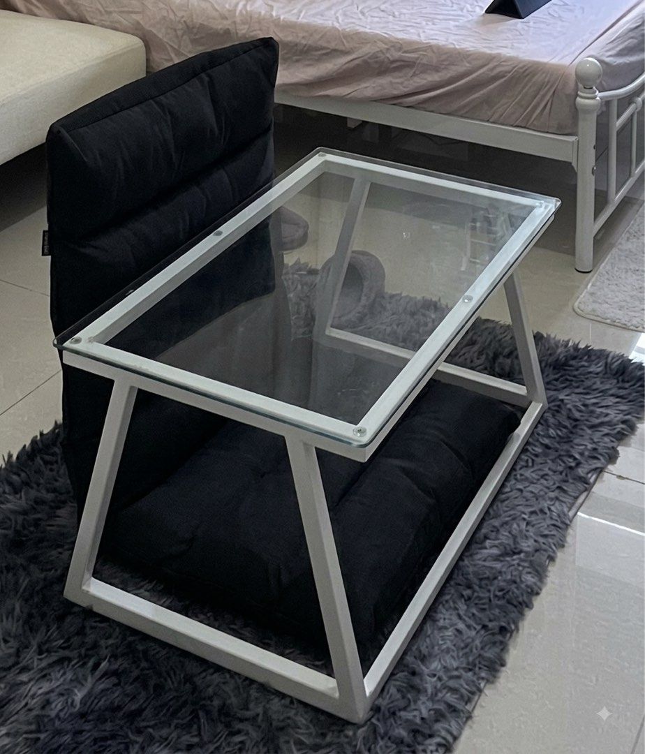 Glass Coffee Table (Category: Tables & Sets) located in Manila. Submitted by gingerscloset (Listing ID 1455358567, Image 1). Description: RFS: not being used, moving out.