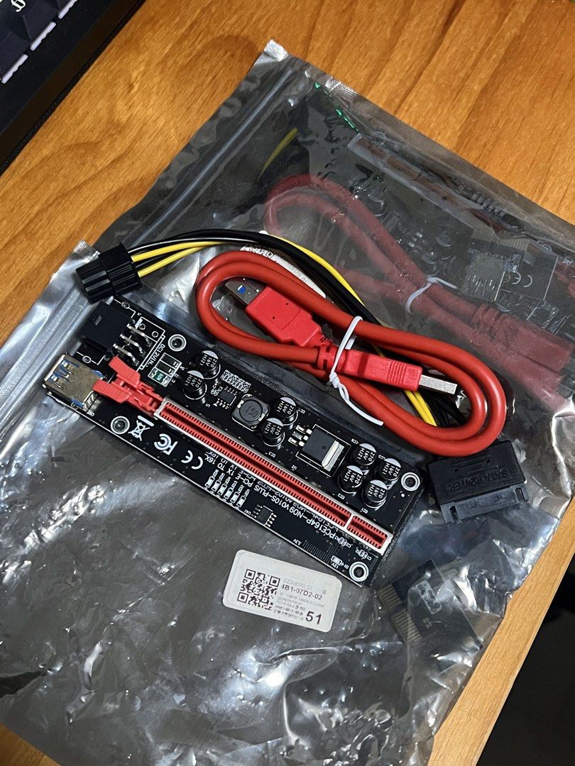 GPU PCIE Riser Cables (Category: Computer Parts) located in Singapore. Submitted by yc150 (Listing ID 1455401819, Image 2). Description: Both are brand new and not used. $2 each self collect at Clementi .