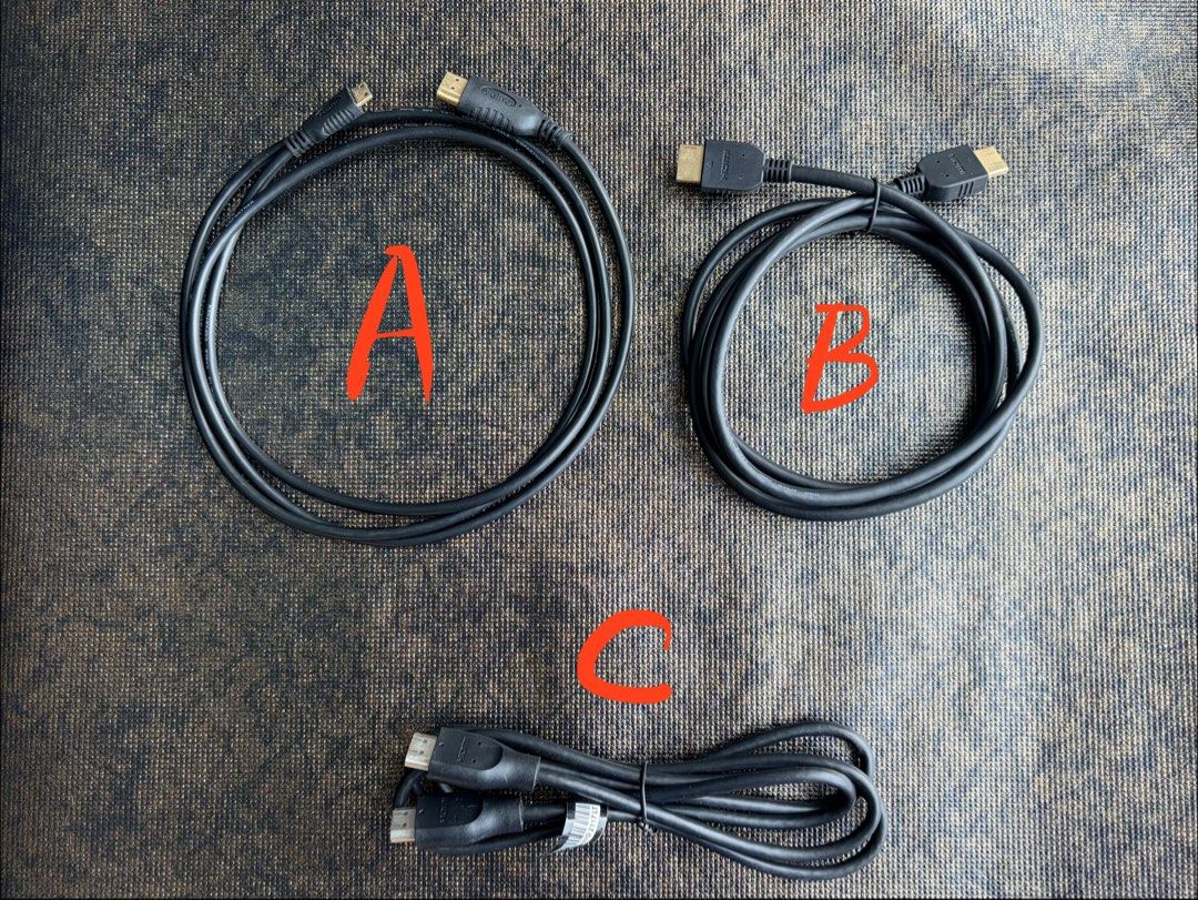 HDMI Cable （分類：電腦線、轉接線及轉換器）位於 Hong Kong。 由 ain_legal 提交（商品編號 1455373921，圖片 1）。簡介： 🏵️ HDMI Cable - A：$40 全新micro HDMI to HDMI 1.5M - B：$40 Panasonic HDMI cable 1.2M - C：$30 HDMI cable 1.2M ～ ✧ ～ ✧ ～ ✧ ～✧ ～ ✧ ～ ✧ ～ ̑̑ᗦ↞◃ ☘️星期一至日 - 調景嶺：時間可夾 - 其他站：如經開，可交收 ～ ✧ ～ ✧ ～ ✧ ～✧ ～ ✧ ～ ✧ ～ ̑̑ᗦ↞◃ ☘️可順豐(到付)，不包風險 ☘️一經付款，不設任何退款或退貨 ～ ✧ ～ ✧ ～ ✧ ～✧ ～ ✧ ～ ✧ ～ ̑̑ᗦ↞◃ 。