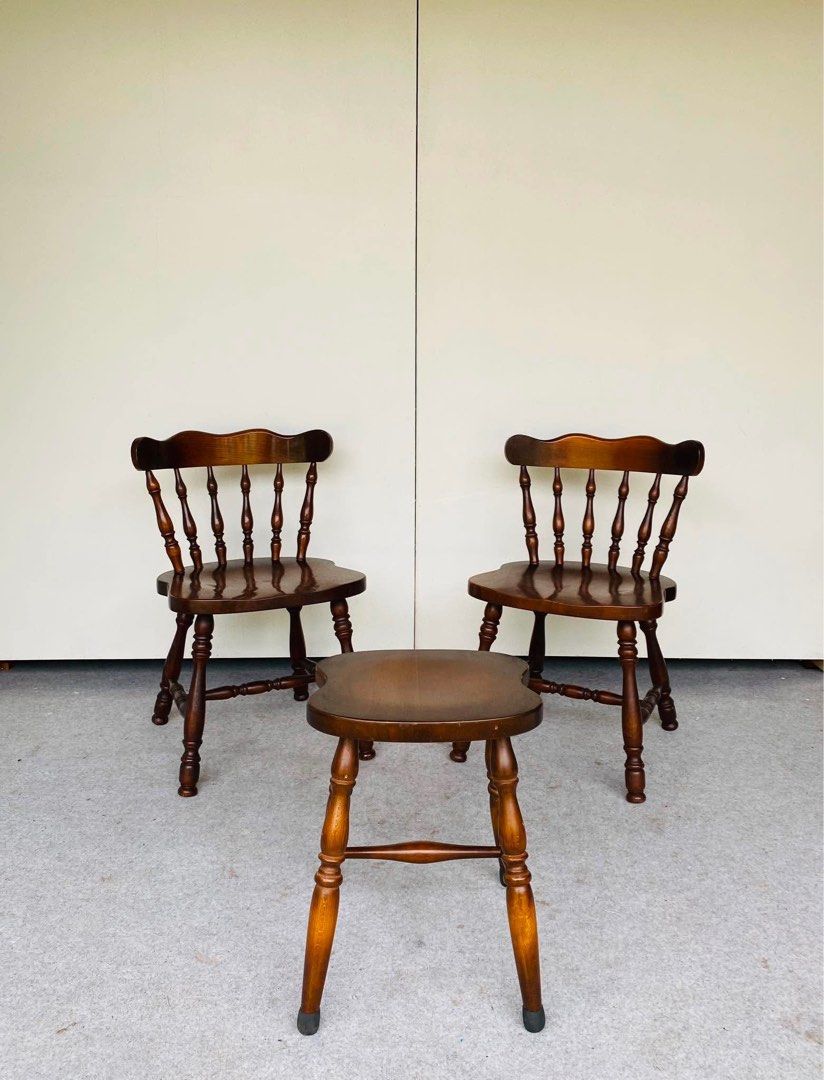 HIDA SANGYO WINDSOR CHAIRS AND SMALL TABLE (Category: Tables & Sets) located in Manila. Submitted by _chinixx (Listing ID 1455410604, Image 1). Description: "JAPAN SURPLUS" HIDA SANGYO WINDSOR CHAIRS AND SMALL TABLE SIZE: 17L" x 17W" x 16Sh" x 28H" inches 13L" x 12W" x 17H" inches (AS-IS ITEM) IN GOOD CONDITION.