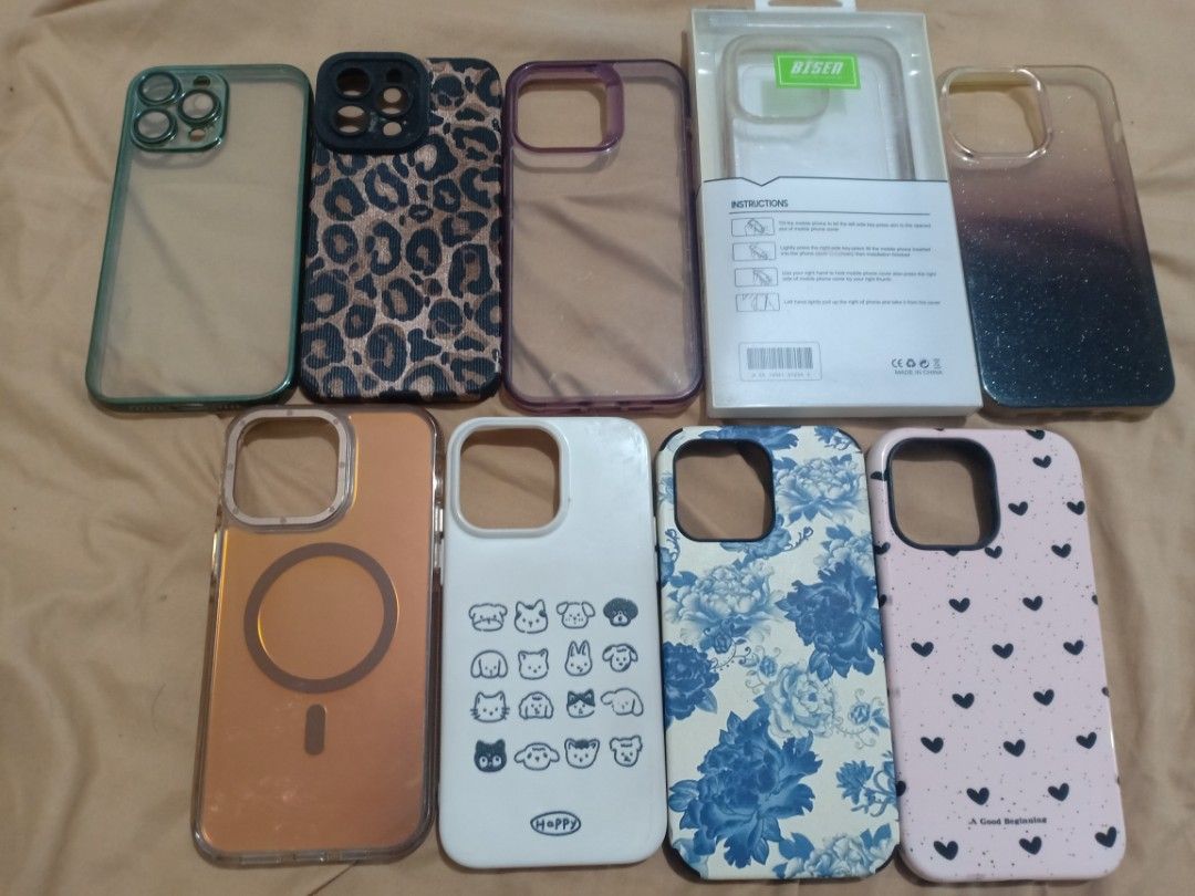 iphone 14 pro max case (Category: Cases & Sleeves) located in Quezon City. Submitted by jsm.prlvd (Listing ID 1455497611, Image 1). Description: For take all only 9pcs may premium case dyan. barely used rfs: sold na wala na ung 14pm ko.