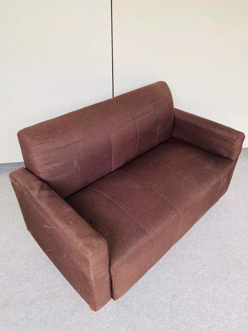 “JAPAN SURPLUS” MINIMALIST 2-SEATER FABRIC SOFA (Category: Sofas) located in Bulacan. Submitted by monmon555 (Listing ID 1455491051, Image 2). Description: “JAPAN SURPLUS” MINIMALIST 2-SEATER FABRIC SOFA SIZE: 44L” x 24W” x 14Sh” x 26H” inches (AS-IS ITEM) IN GOOD CONDITION.