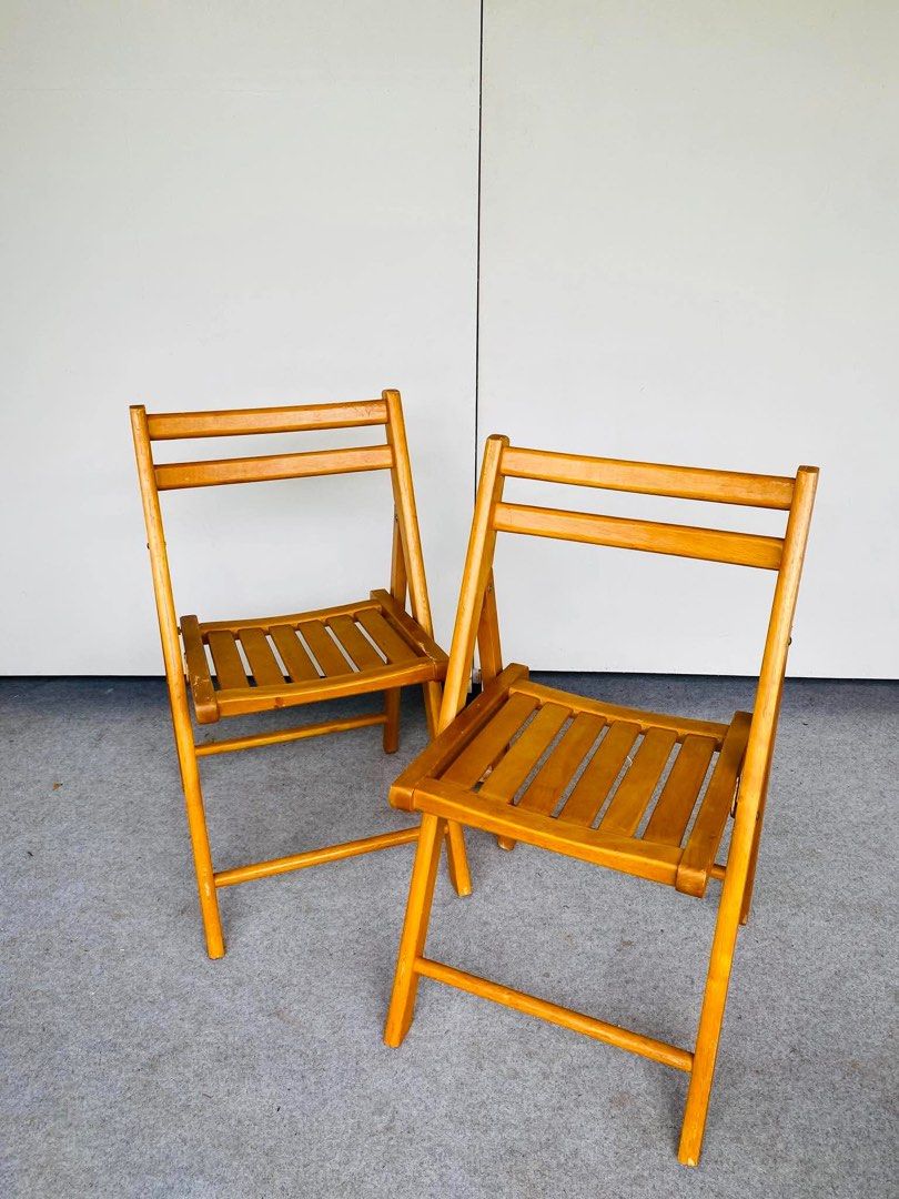 “JAPAN SURPLUS” WOODEN FOLDING CHAIRS (Category: Chairs) located in Bulacan. Submitted by monmon555 (Listing ID 1455491730, Image 2). Description: “JAPAN SURPLUS” WOODEN FOLDING CHAIRS SIZE: 18L” x 17W” x 18Sh” x 31H” inches (AS-IS ITEM) IN GOOD CONDITION.