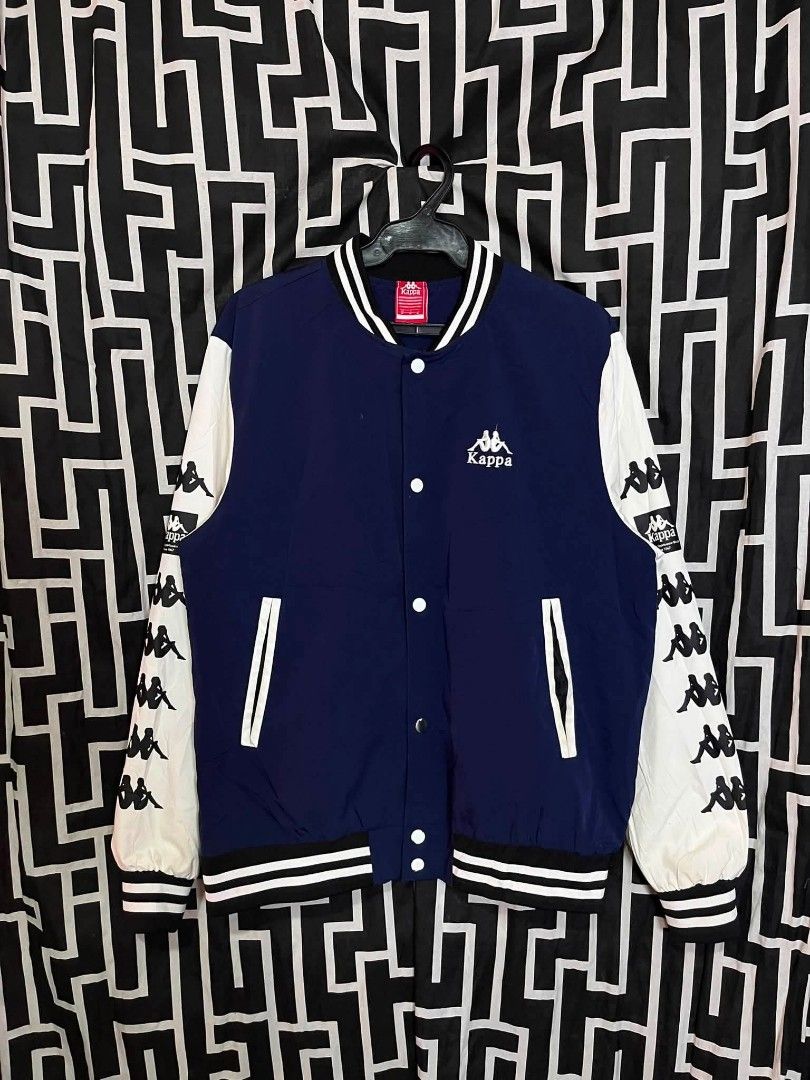 Kappa Varsity Jacket (Category: Activewear) located in Manila. Submitted by bibiiii131998 (Listing ID 1455368321, Image 1). Description: Kappa Varsity Jacket Details W22-23 L26 Large on tag 500 loc. baclaran parañaque city.
