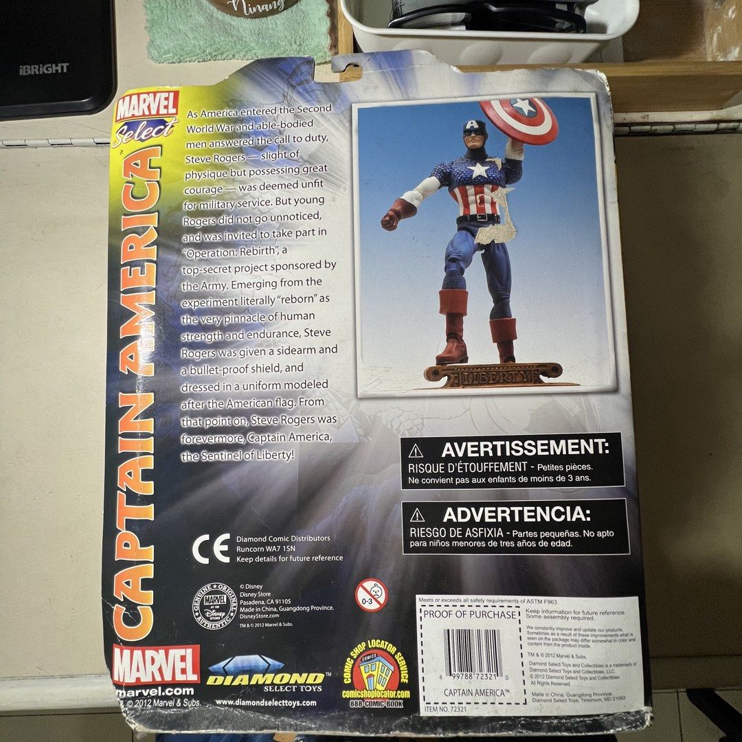 KO Marvel Select Captain America Disney Store Exclusive (Category: Figurines & Statues) located in Mandaluyong City. Submitted by 8bitvictor (Listing ID 1455333744, Image 2). Description: Item is located in Mandaluyong Price is slightly negotiable but I can offer bigger discounts if you bundle it with other items. Payment via Gcash, Gotyme, or Maya Shipping via lalamove or grab (to be booked by buyer) Can also ship via lbc for buyers outside Metr