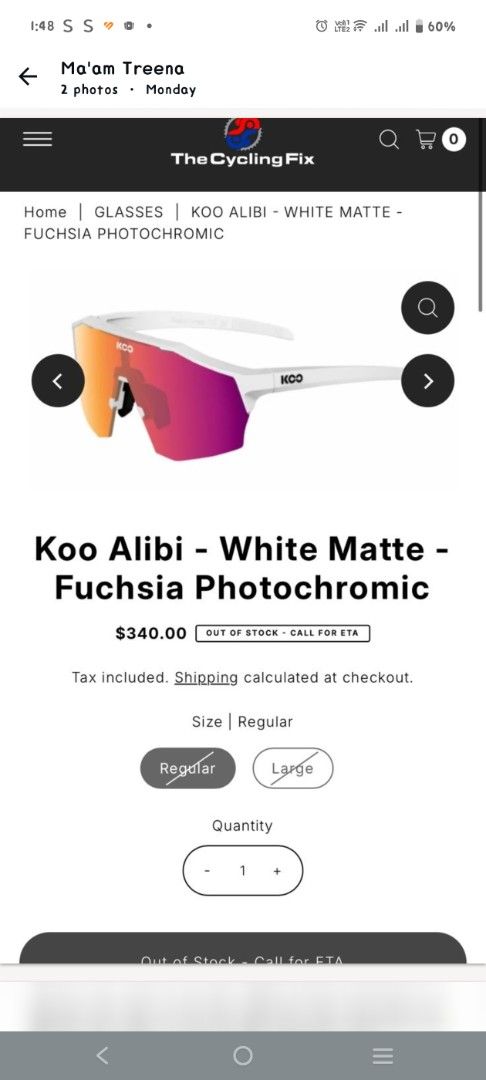 Koo Alibi White Matte-fuchsia photochromic (Category: Sunglasses & Eyewear) located in Muntinlupa City. Submitted by cezzy82 (Listing ID 1455368089, Image 2). Description: https://www.thecyclingfix.com.au/products/koo-alibi-white-matt-fuchsia-photochromic?srsltid=AfmBOoqaMTKn9r5OUmYevokiF8bOHKBdziNZ00O3ZaSCnF2u9xjKbAV3.