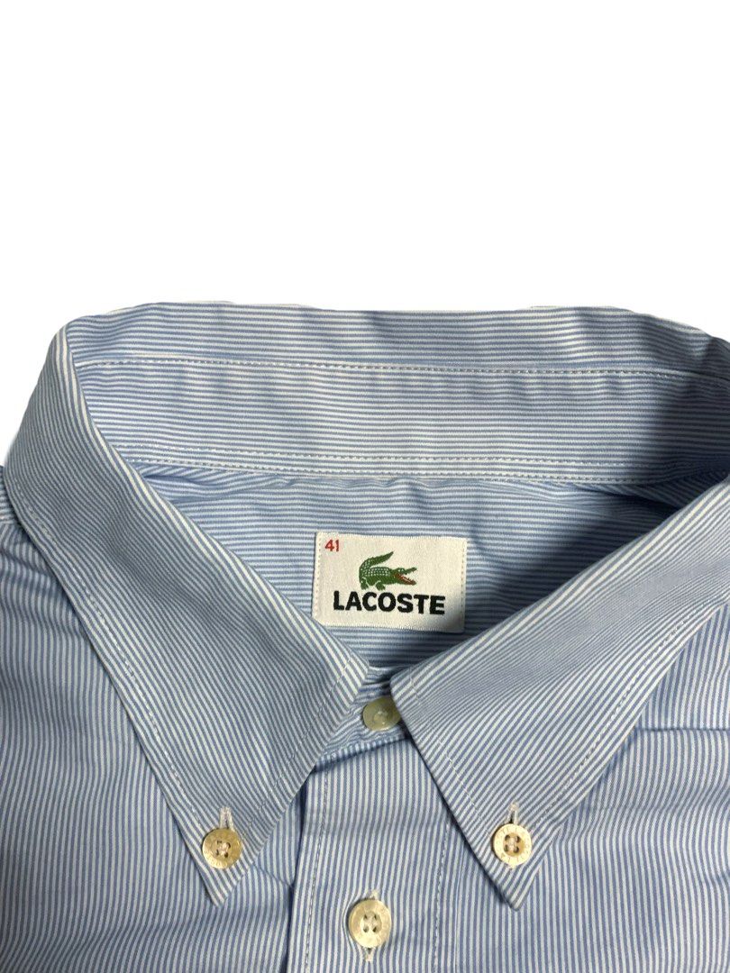 Lacoste pinstripes button down (Category: Formal Shirts) located in Las Pinas. Submitted by wayne_heats (Listing ID 1455491377, Image 3). Description: 24 x 30 color rate: 9.5/10 or better condition: excellent no flaws.