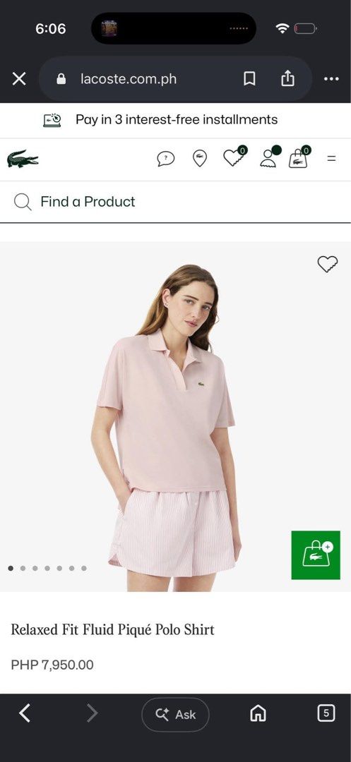 Lacoste relaxed fit (price nego) (Category: Others Tops) located in Subic. Submitted by jjoyari (Listing ID 1455423205, Image 2). Description: Size M Not ukay bought at lacoste store Rfs: too big on me.