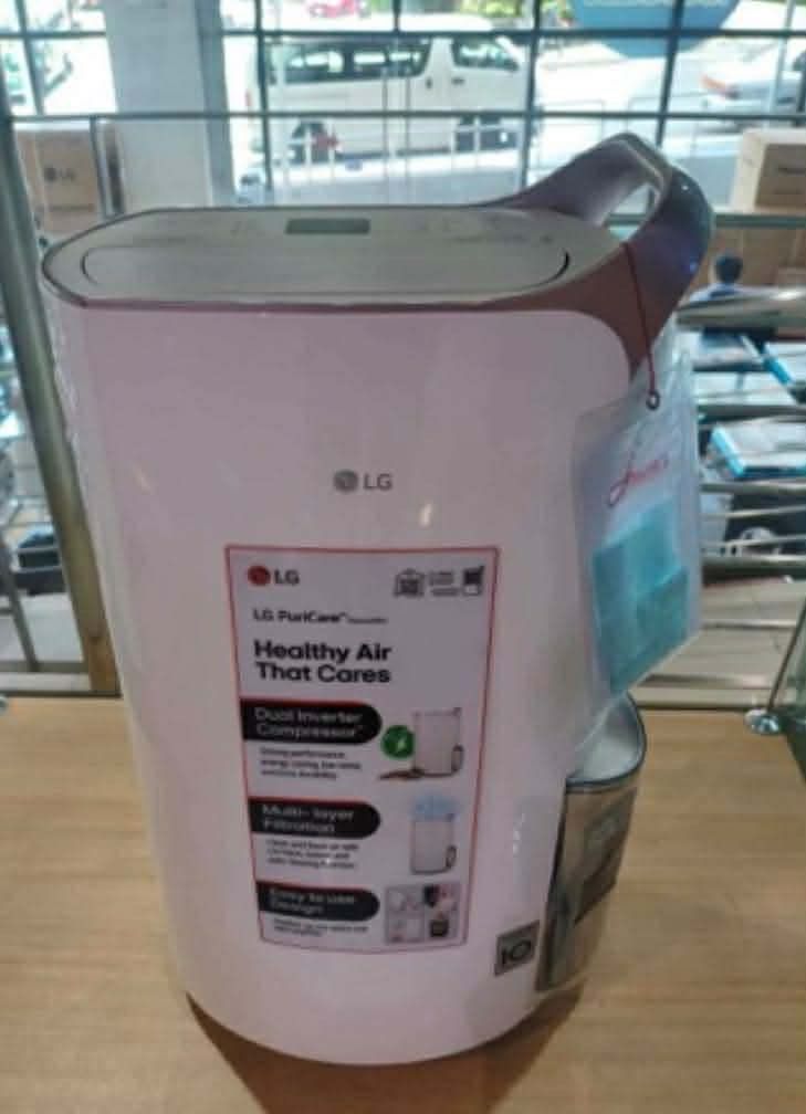 LG AIR PURIFIER AND DEHUMIDIFIER (Category: Air Purifiers & Dehumidifiers) located in Quezon City. Submitted by maryann.dimalanta (Listing ID 1455460505, Image 2). Description: LG AIR PURIFIER AS60GHWG0 SRP 19,999 CASH 12,700 AS35GGW10 Cash 9,200 AS30GGG10 Cash 6,900 AS55GGSY0 Cash 19,700 Dehumidifier MD19GQGEO CASH 21,009 Brand new and sealed with warranty and receipt 7 days replacement on factory defect only 1 yr LG warranty on parts and servic