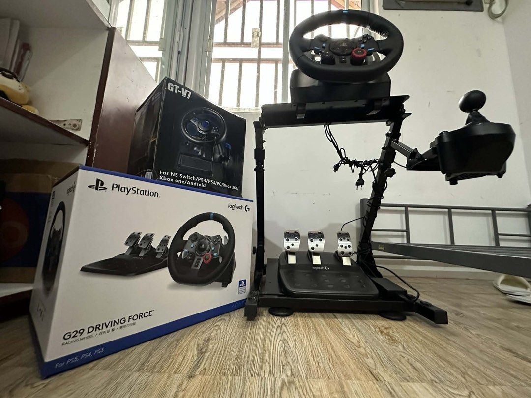 Logitech G29 Driving Force + Frame (Category: Controllers) located in Santa Rosa. Submitted by alyvlrl (Listing ID 1455349062, Image 1). Description: Original, Secondhand Logitech G29 Driving Force Racing Wheel, Pedals, and Shifter + Frame [SET (Good Condition)] - P18,000 GT-V7 steering wheel og price 2,479 Selling for only P1,800 Also open for one or two item takers, but SET TAKERS will be prioritized. RFS: Not needed anymore, decluttering 📍 Sa