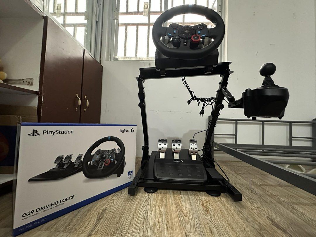 Logitech G29 Driving Force + Frame (Category: Controllers) located in Santa Rosa. Submitted by alyvlrl (Listing ID 1455349062, Image 2). Description: Original, Secondhand Logitech G29 Driving Force Racing Wheel, Pedals, and Shifter + Frame [SET (Good Condition)] - P18,000 GT-V7 steering wheel og price 2,479 Selling for only P1,800 Also open for one or two item takers, but SET TAKERS will be prioritized. RFS: Not needed anymore, decluttering 📍 Sa
