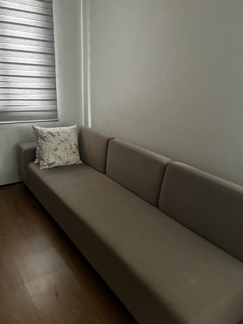 L-shaped sofa (Category: Sofas) located in Quezon City. Submitted by safedolphin.494410 (Listing ID 1455334835, Image 2). Description: Customized L-shape sofa that can sit 6-7 people. Well-maintained and rarely used. Sections can be separated. Location is at Marikina. Pick up c/o buyer. .