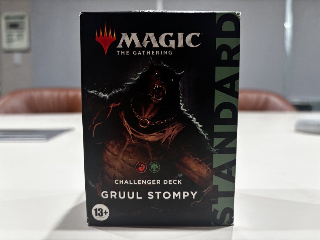 Magic: The Gathering - Gruul Stompy Challenger Deck (Category: Card Packs) located in Angono. Submitted by francisdb (Listing ID 1455495698, Image 1). Description: Magic: The Gathering - Gruul Stompy Challenger Deck (SEALED) - Designed for Standard play - Battle-ready 60-card deck with a 15-card sideboard - Features aggressive Gruul (Red/Green) strategy - Unleash powerful creatures and overwhelm opponents - Recommended for ages 13 and up.