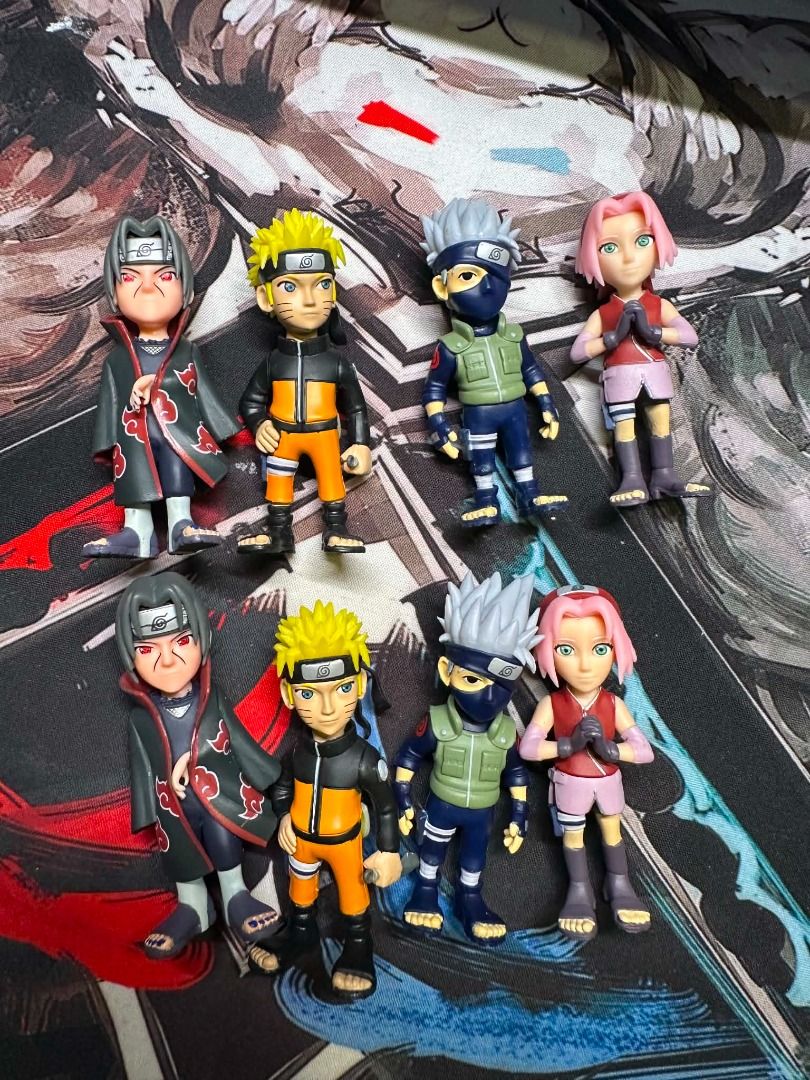 Minix Naruto Shippuden 7 CM Action Figure Set (Category: Figurines & Statues) located in Santa Cruz. Submitted by jamezxcqwer (Listing ID 1455372298, Image 1). Description: -450 each set - Set of 4 Minix Naruto Shippuden figures - Includes Naruto, Sakura, Kakashi, and Itachi - Approximately 7 CM tall - Ideal for any Naruto fan's collection - Great for display or play.