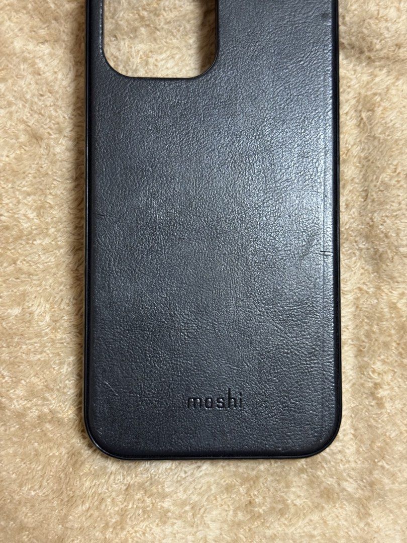 Moshi Leather Black case for Iphone 13 Pro Max (Category: Cases & Sleeves) located in Manila. Submitted by averythingg (Listing ID 1455340621, Image 2). Description: Durable and hard material. Matibay. .