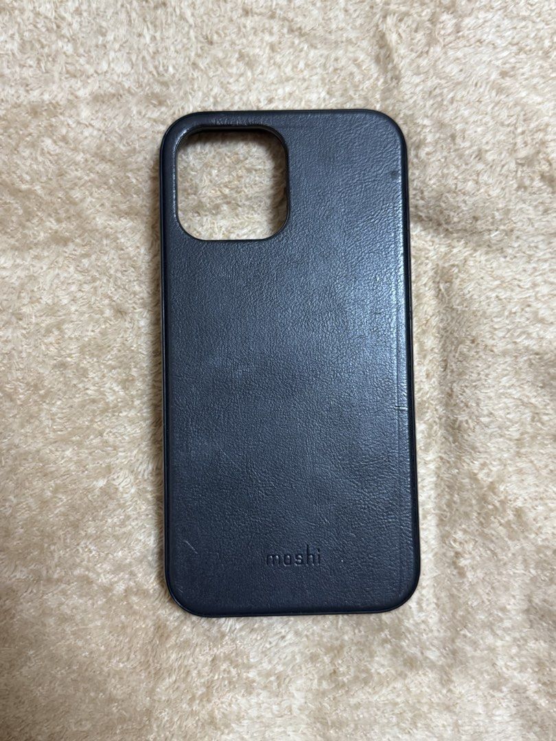 Moshi Leather Black case for Iphone 13 Pro Max (Category: Cases & Sleeves) located in Manila. Submitted by averythingg (Listing ID 1455340621, Image 1). Description: Durable and hard material. Matibay. .