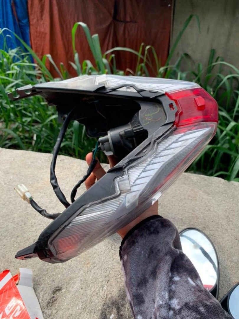 Motorcycle Tail Light Assembly honda beat v3 (Category: Electronics & Lights) located in Manila. Submitted by kuyajr (Listing ID 1455380973, Image 1). Description: - Motorcycle tail light assembly - Clear and red lens options - Includes wiring harness and connectors - Removed from a working motorcycle - Please check photos for exact condition and details.