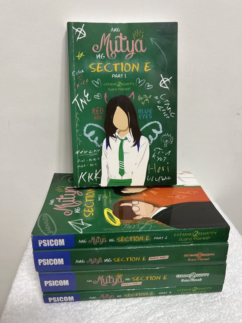 Mutya Ng Section E by Lara Flores - Complete Set (Category: Storybooks) located in Makati City. Submitted by lilfinds (Listing ID 1455436045, Image 2). Description: Ang Mutya ng Section E PSICOM 5-Book Bundle – Lara Flores ₱1000 – Negotiable Selling my Ang Mutya ng Section E by Eatmore2behappy (Lara Flores) PSICOM book collection. 📚💚 5 books included: * Book 1 – Part 1 * Book 1 – Part 2 * Book 1 – Part 3 * Book 2 – Part 1 & 2 * Book 2 – Part 2 