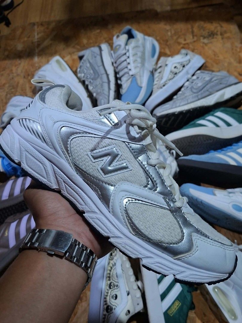New Balance 408 White Silver Sneakers (Category: Sneakers) located in Manila. Submitted by whoz_jayz (Listing ID 1455330289, Image 1). Description: - Brand new White and Silver New Balance 408 sneakers. - Mesh and synthetic upper with lace-up closure. - Ideal for everyday wear or light workouts. - Offers comfort and style..