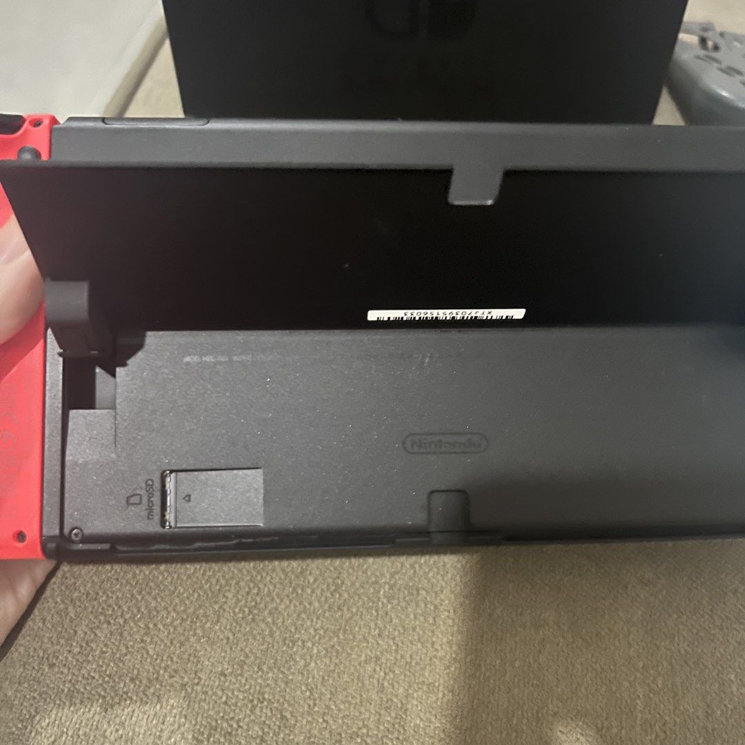 New Nintendo switch OLED (Category: Nintendo) located in Mandaluyong City. Submitted by raspb (Listing ID 1455493201, Image 3). Description: Barely used only a few times. Comes with free game (monkey ball museum). Very exciting game, adhd people esp will love it Comes w all the necessary parts gaming accessories, case, tempered glass, leg strap. No damage or issue. First owner.