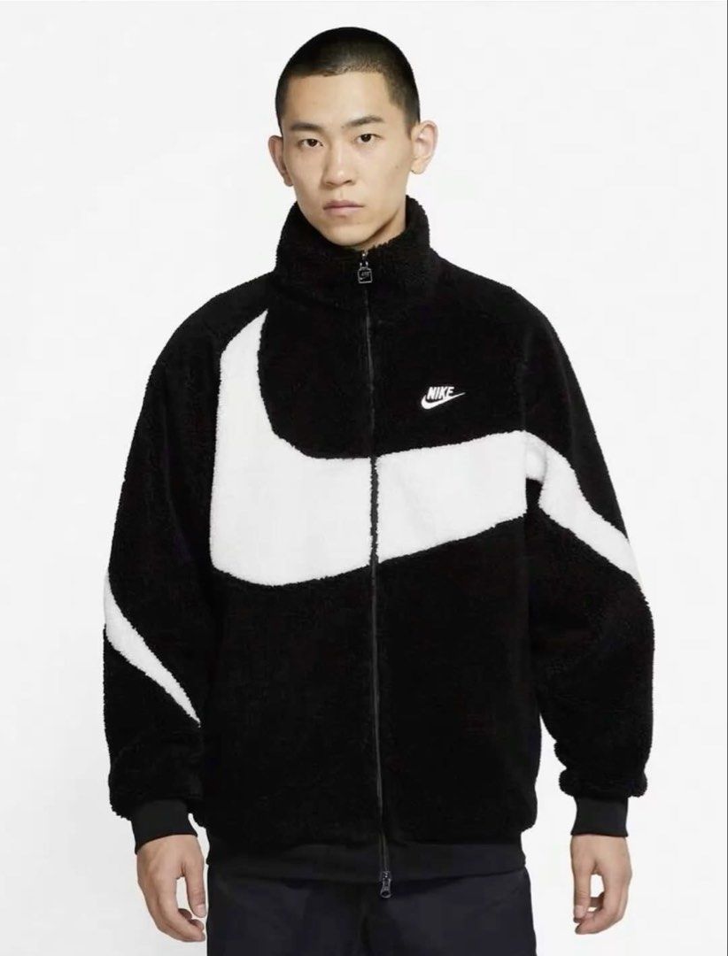 Nike Big Swoosh Reversible Boa Wool Jacket (Category: Coats, Jackets and Outerwear) located in Quezon City. Submitted by oneselect_ (Listing ID 1455416264, Image 2). Description: Nike Big Swoosh Reversible Boa Jacket - XL on tag (best fit to l-xl) - 24 x 29 - ₱3,500 100% authentic and money back guarantee if proven fake. 📍SJDM, Bulacan.
