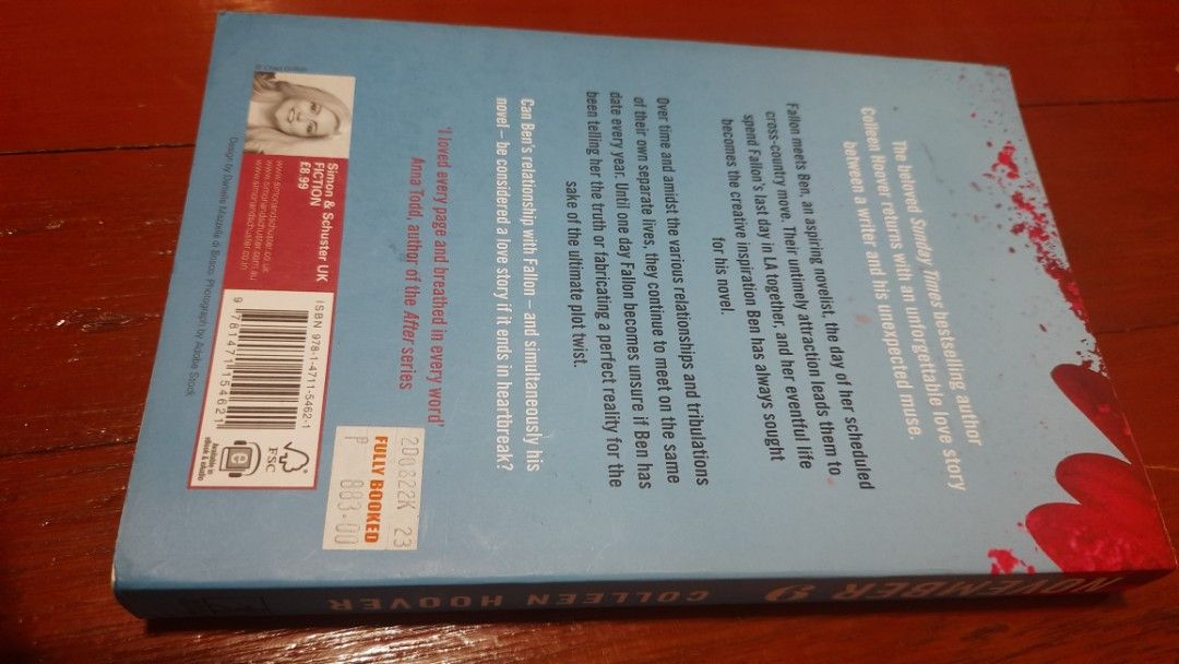 November 9 by Colleen Hoover (Category: Storybooks) located in Quezon City. Submitted by jasm_ (Listing ID 1455428637, Image 2). Description: Bought it from Fully Booked two months ago lang - Title: November 9 - Author: Colleen Hoover - Bestselling author of 'It Ends With Us' - Genre: Contemporary Romance - Emotional and captivating story - Perfect for fans of emotional storytelling.