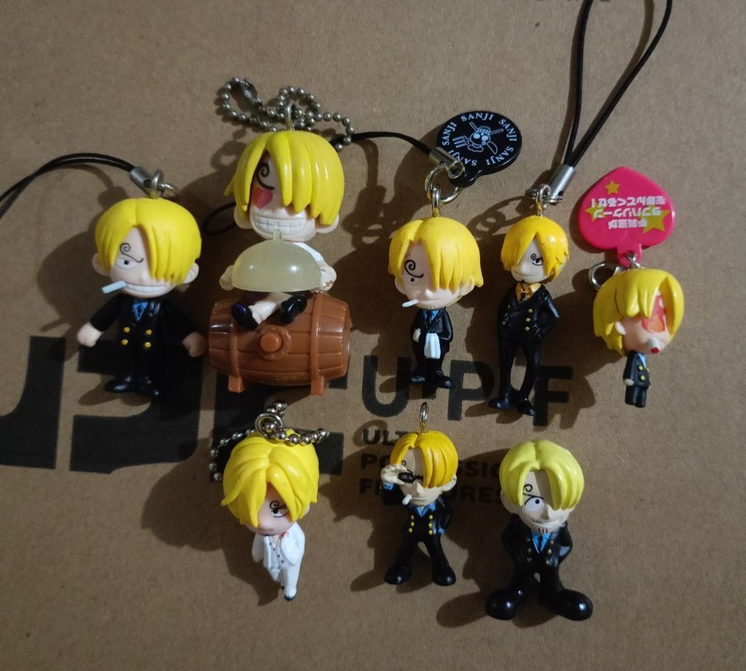 One Piece Sanji Chibi Keychain Charms Set (Category: Designer & Blind Box Toys) located in Marikina City. Submitted by reredddrobin (Listing ID 1455488383, Image 1). Description: - Set of One Piece Sanji keychain charms, may markings po mga keychains. Selling this collection for 400 MOP: PayMaya MOD: Lalamove around MM lang po muna sana tayo sorry po LOC MARIKINA.