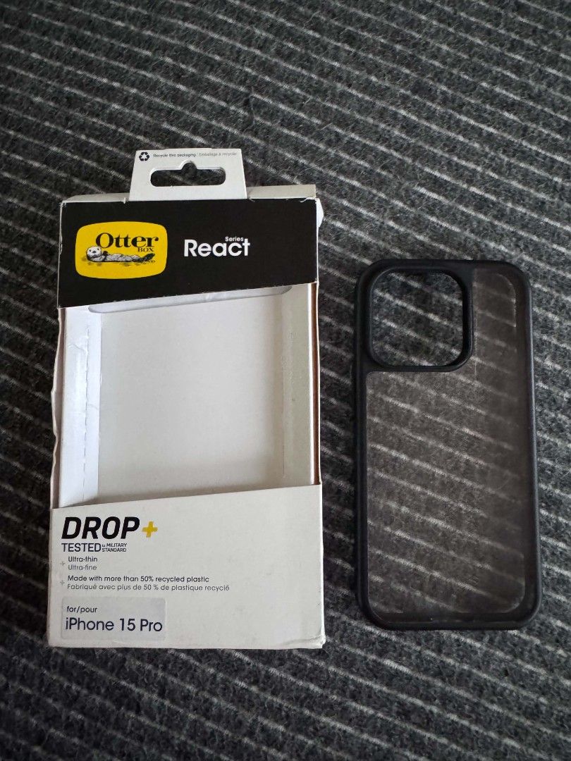 Otterbox React iphone 15 pro (Category: Cases & Sleeves) located in Bacoor. Submitted by lhotee (Listing ID 1455397353, Image 1). Description: barely used no issue with hydrogel.