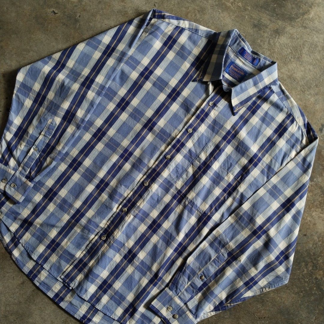 pendleton broadway cloth madras plaid button-down shirt (Category: Formal Shirts) located in Bulacan. Submitted by hustleoverluckphv2 (Listing ID 1455483430, Image 3). Description: pendleton broadway cloth madras plaid button-down shirt XL on tag Measurements Width - 26" Length - 30" to 32" Claim - 799.