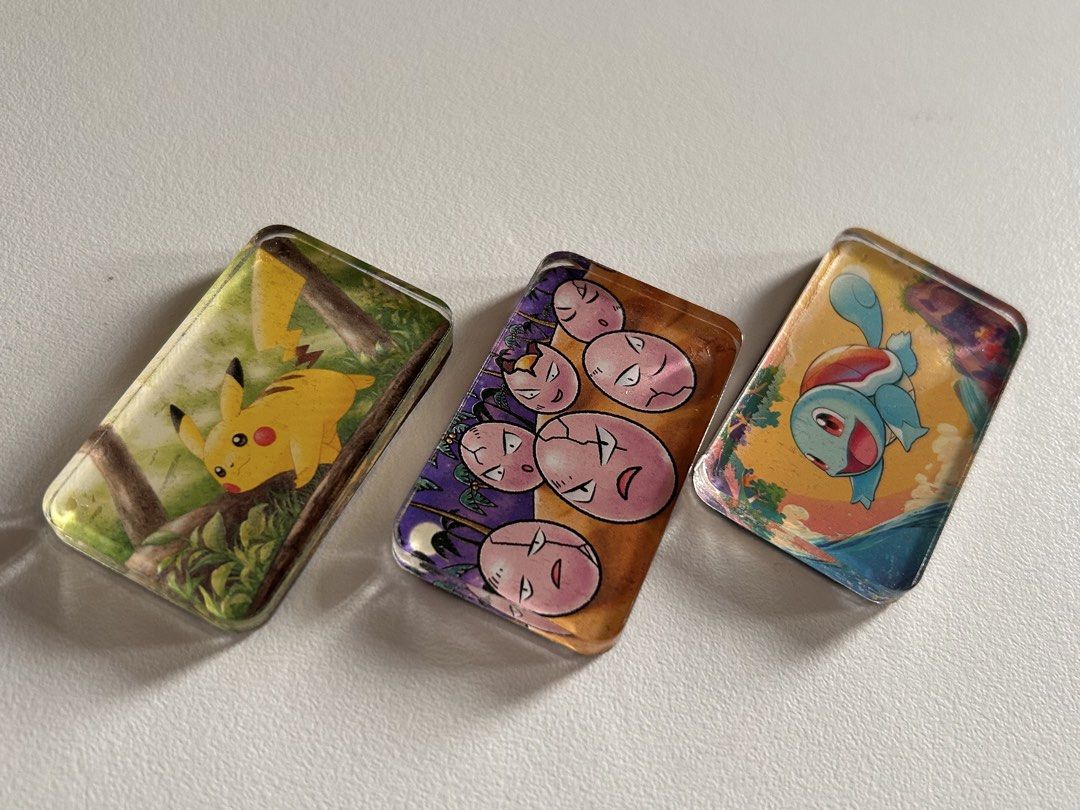 Pokemon fridge magnet (Category: Character Goods) located in Taguig. Submitted by macxdinglas (Listing ID 1455361902, Image 1). Description: ✨ FOR SALE Pokémon Ref Magnets! ✨ Made using authentic Pokémon cards ♡ 🎴 Authentic Pokémon cards 🧲 Handcrafted ref magnets 💰 ₱80 each Perfect for Pokémon fans, collectors, or just a little something to brighten up your fridge! 💛 Small batch only — more designs coming soon! 🫶 Sariling gawa po namin eto😊
