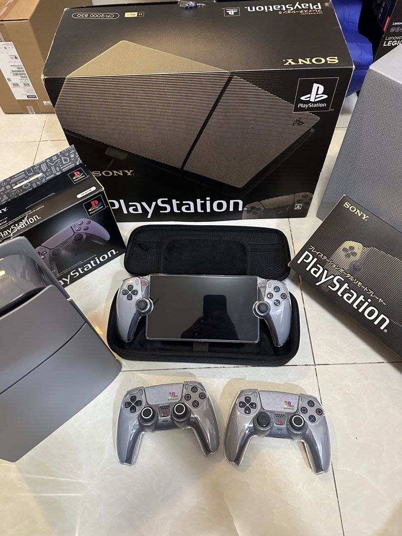 PS5 slim with ps portal 30th anniversary (Category: PlayStation) located in Manila. Submitted by rainjastin67373 (Listing ID 1455407308, Image 2). Description: 🎮 **FOR SALE — PLAYSTATION 5 30TH ANNIVERSARY SET** 🎮 Complete set / collectors’ item — sulit for PlayStation fans and collectors! 📦 **INCLUSIONS:** • PS5 30th Anniversary Edition **with receipt** • **2× 30th Anniversary DualSense controllers** • PlayStation Portal • Original boxes • Ot
