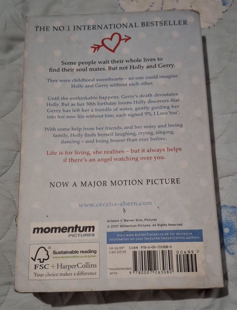 P.S. I Love You by Cecelia Ahern (Category: Storybooks) located in Caloocan City. Submitted by haydee88 (Listing ID 1455498305, Image 2). Description: 🍒Preloved Old book 🍒Has visible signs of aging/usage, storage, have tanning & light creases 🍒Please manage your expectations.