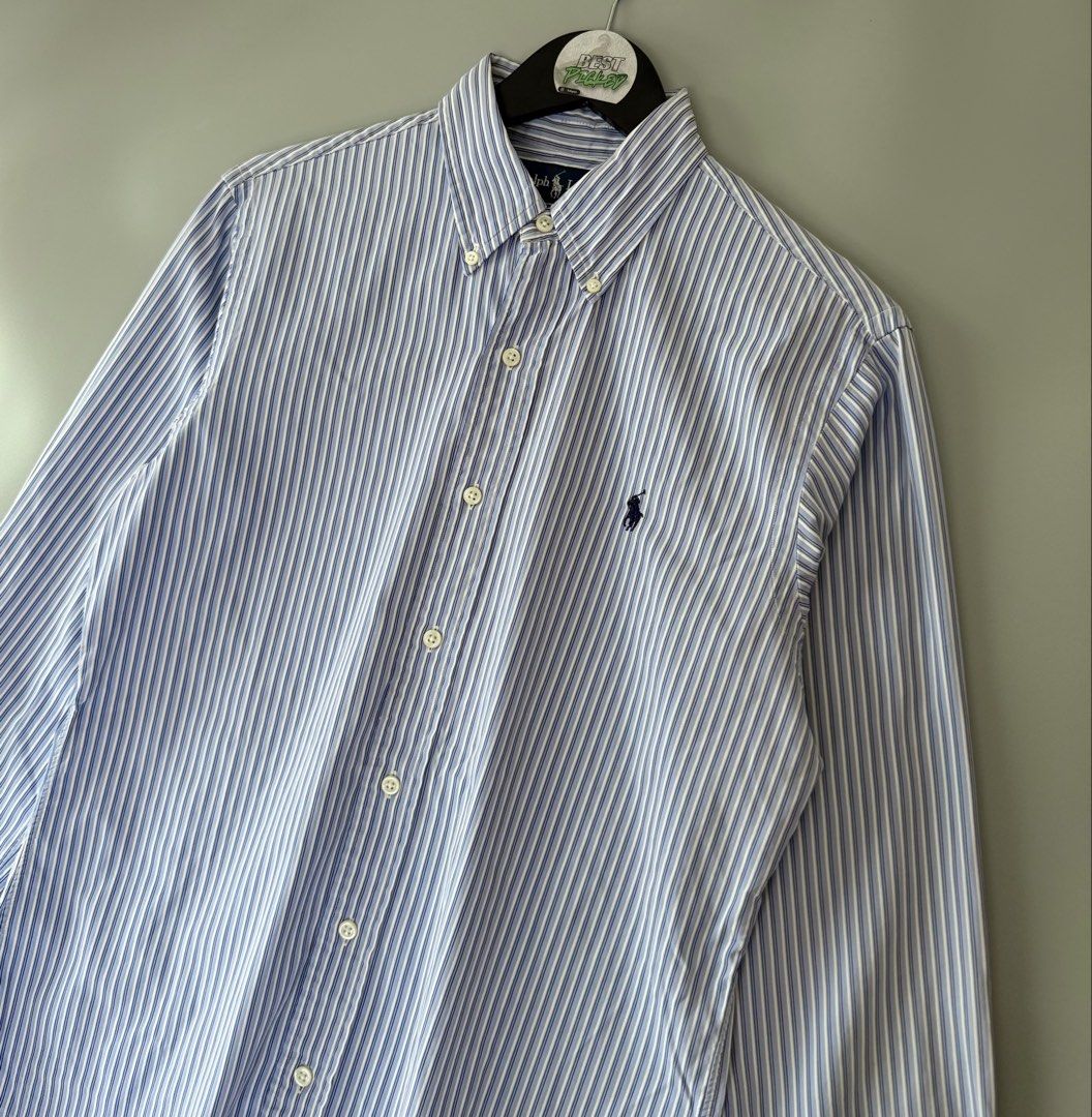 Ralph Lauren stripe (Category: Formal Shirts) located in Cebu City. Submitted by bestpicked (Listing ID 1455405015, Image 2). Description: Authentic Excellent condition Size small on tag Dimension 20x28-29 inches No issue Location- Cebu City We ship nationwide Mod payment - Bank transfer/Gcash.